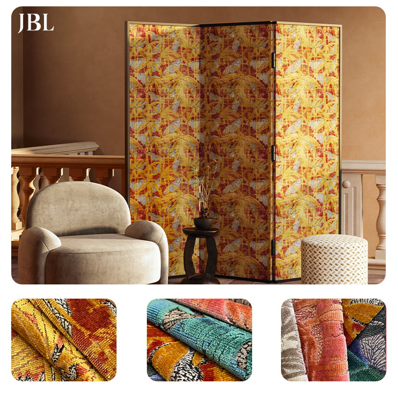 JBL ہائی کوالٹی کٹ پائل ویلویٹ فیبرک فیشن نیا کلیکشن لگژری ڈیزائن مورڈن اسٹائل جیکورڈ ویلویٹ صوفے کے لیے